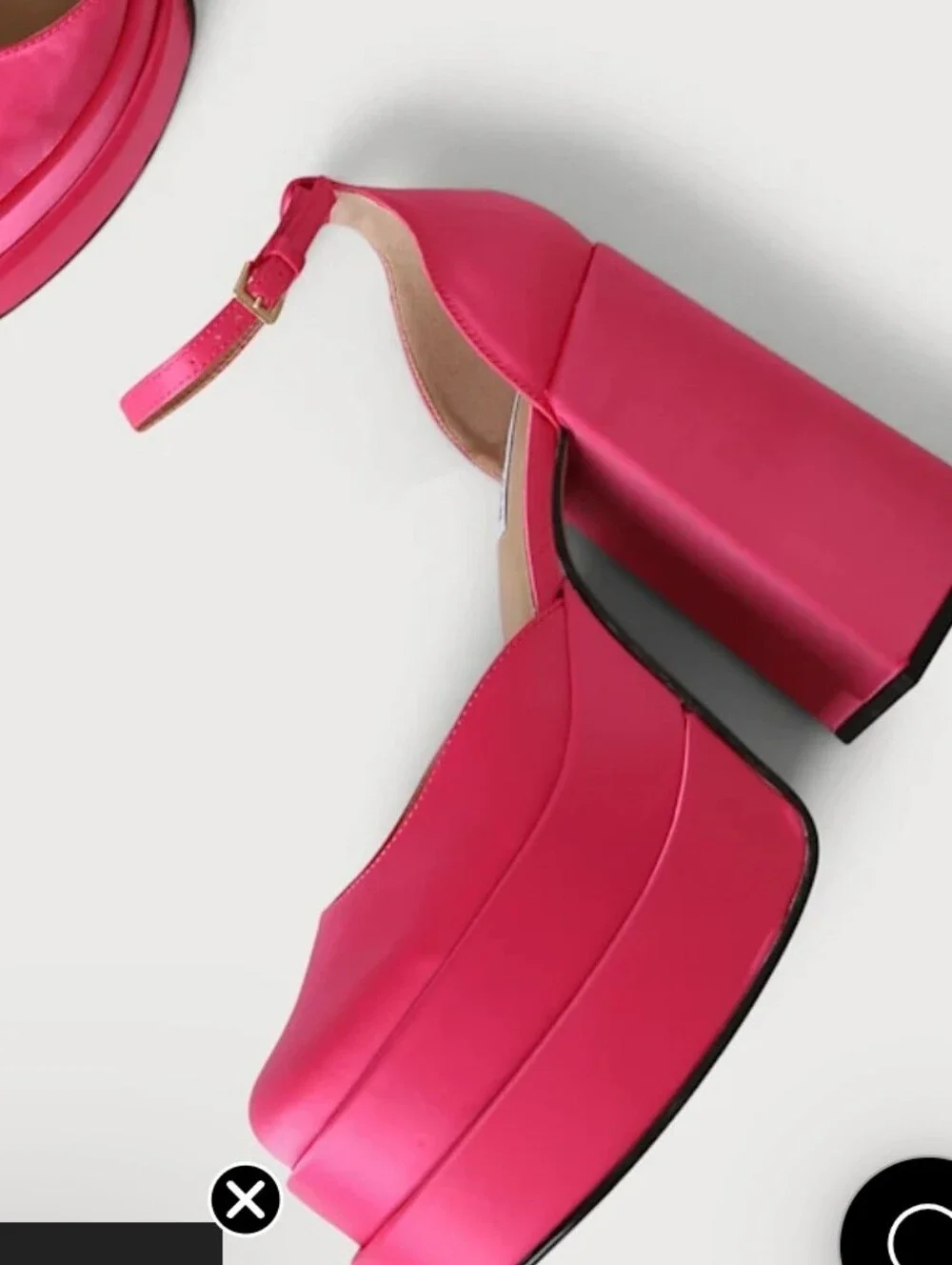 EGO Hot Pink Double  Platform Block Heel Sandals - Womens Sz 7 New